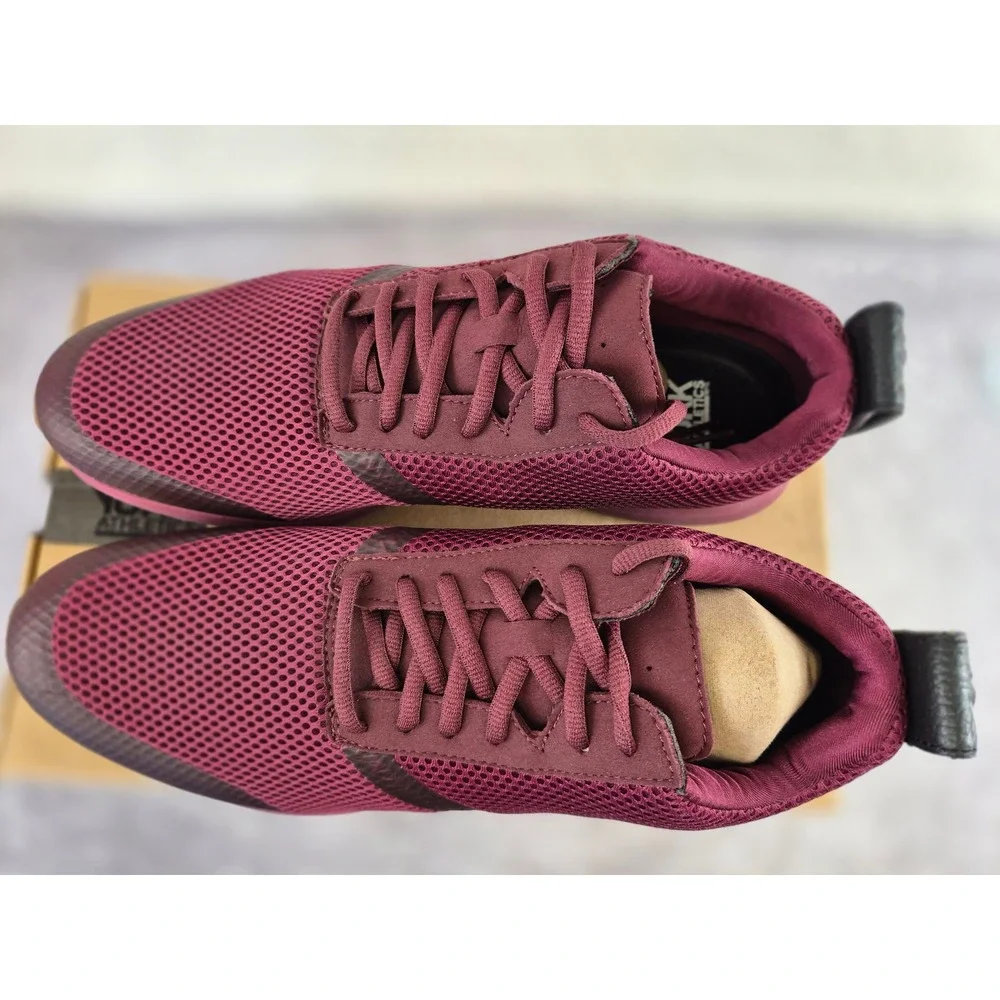 York Athletics The Henry Mid Air Mesh Trainers Wrath Burgundy Mens 11 03102-33